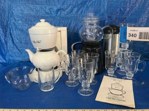 lot 340 image: Coffee & Tea Time Primula Teapot Infuser, Mugs, Mrs Tea, Caraffes