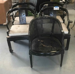 lot 360 image: (5) Project Chairs  4 Oriental Barrel Back and 1 Cane Barrell Back