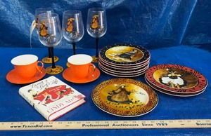 lot 351 image: Plates, Wine Glasses, Cups & Saucers, Book Living A Dogs Life