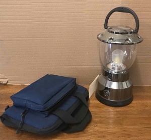 lot 378 image: GE Battery Lantern, Blue Nylon Carry Case