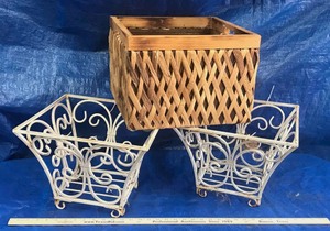 lot 404 image: (3) Holders for potted plants