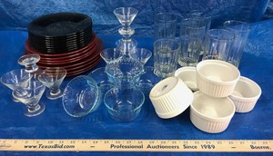 lot 352 image: Ramekins, Plates, Glasses, Dessert Cups, Pudding Bowls, Etc.