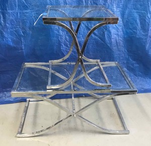lot 373 image: Chrome & Glass  Coffee Table, End Table