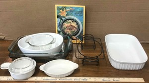 lot 383 image: Asst. CasseroleBaking Dishes, Cookbook