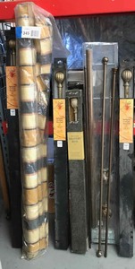 lot 345 image: Partial Bolt of Fabric and assorted drapery rods