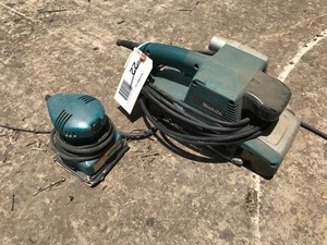 lot 22 image: Makita Belt Sander and Pad Sander