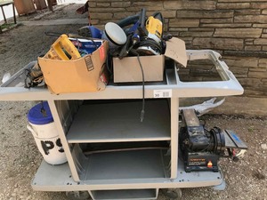 lot 30 image: Lot of Power Tools and cart
