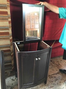 lot 74 image: Sink Base Cabinet and Medicine Cabinet