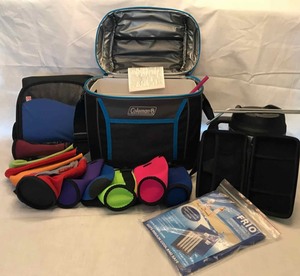 lot 172 image: Small individual coolers, koozies, Bubba cup, insulin cooling wallet