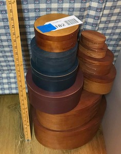 lot 182 image: Assorted Shaker Style Wood Boxes