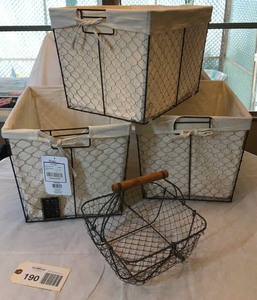 lot 190 image: Wire baskets