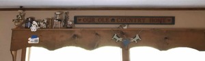 lot 203 image: Wood signs iHeart cows, our ole country home, cow knickknacks, wood valence