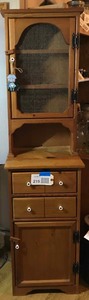 lot 219 image: Country pine narrow hutch
