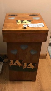 lot 306 image: Painted wooden trash can
