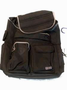 lot 394 image: Black nylon backpack bag