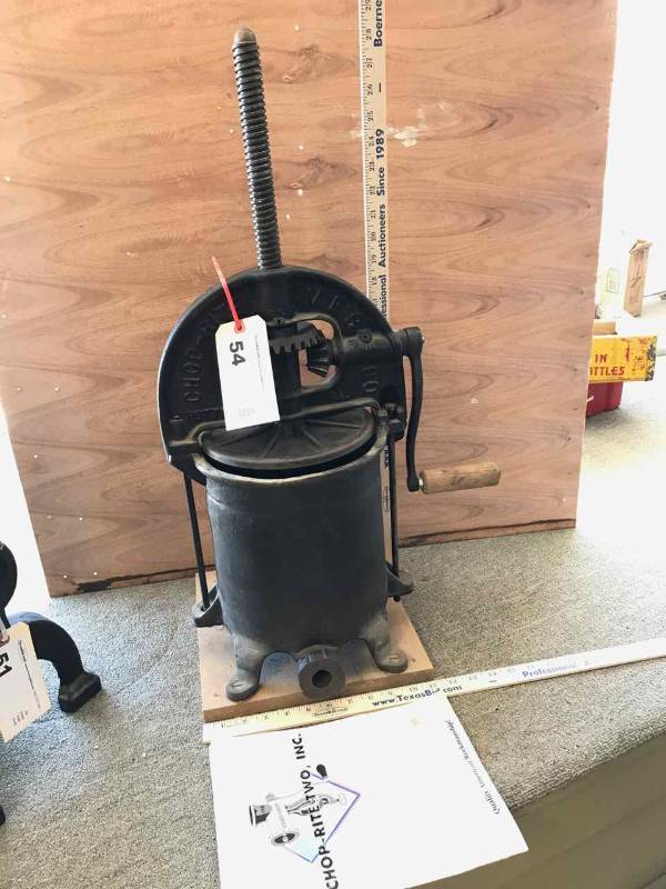 lot 54 image: Chop-Rite Sausage Stuffer, Large