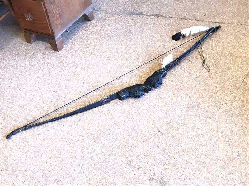 lot 56 image: Bow with Carved Indian Face