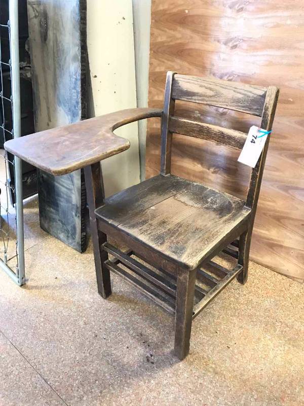 lot 74 image: Antique Oak School Desk