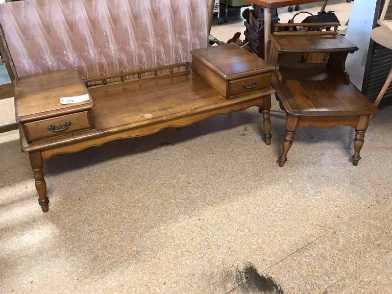 lot 79 image: Maple Coffee Table & Step-Back Side Table