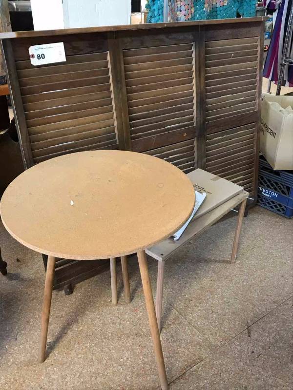 lot 80 image: Louvered Panel, Side Table, Stand
