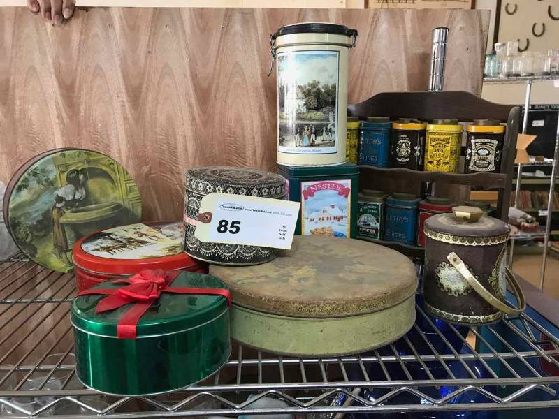 lot 85 image: Asst. Tins