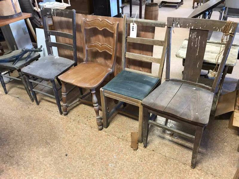 lot 104 image: (5) Random Chairs (need repairs)