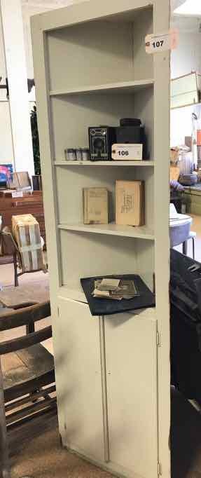 lot 107 image: Corner Cabinet (painted white)