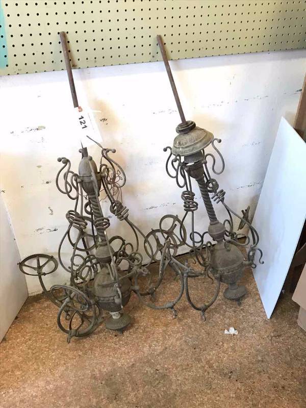 lot 121 image: (2) Old Chandeliers