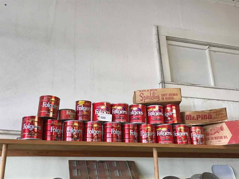 lot 123 image: Folgers Coffee Cans
