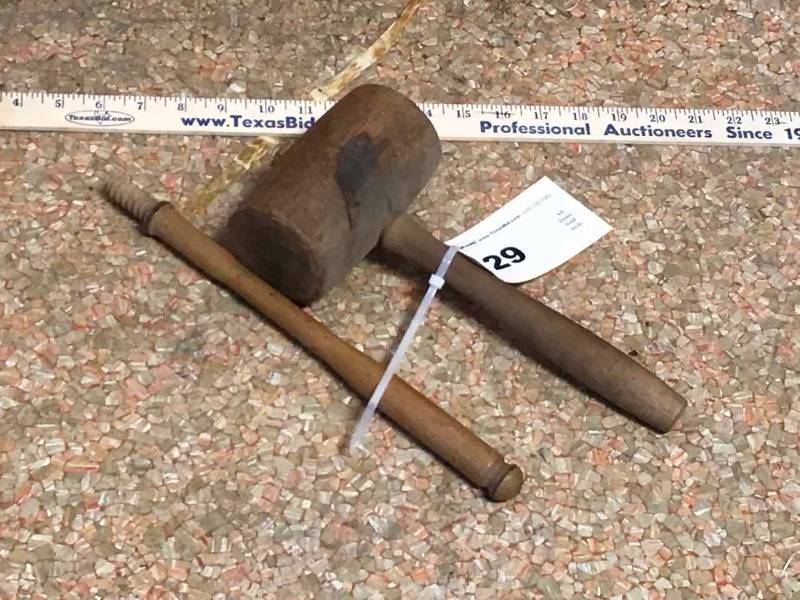 lot 129 image: Wood Mallet & a Handle