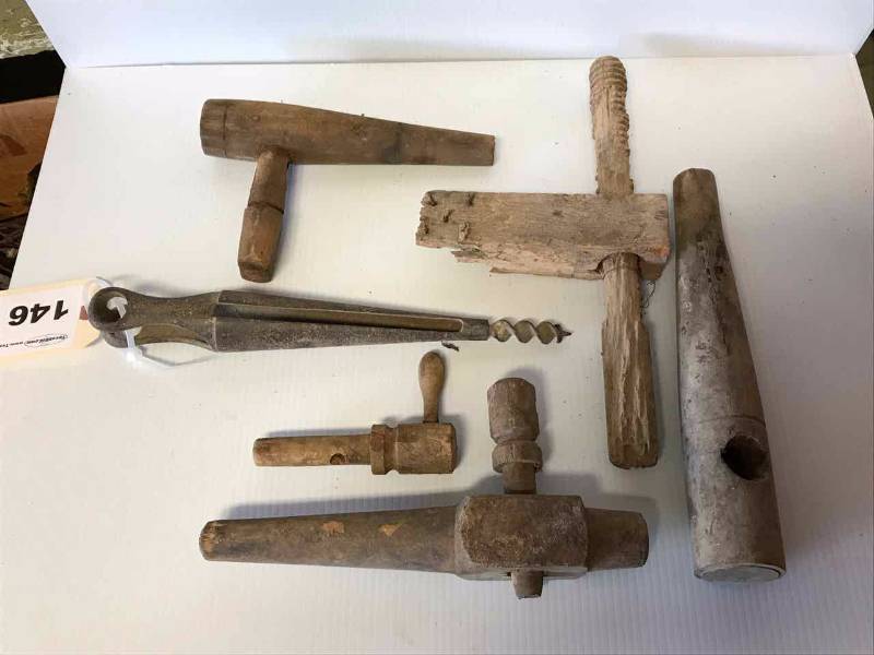 lot 146 image: Antique Wood Barrel Taps