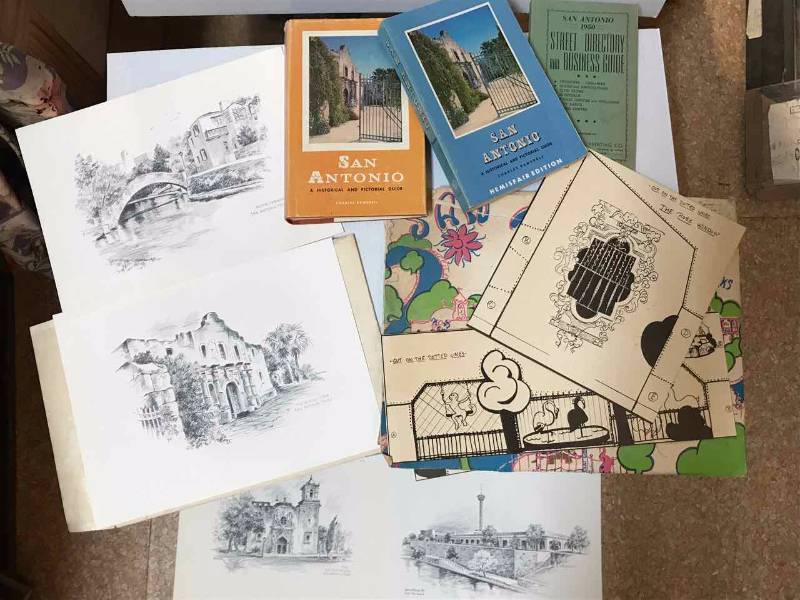 lot 211 image: San Antonio Art Prints of Missions, Books, Etc.