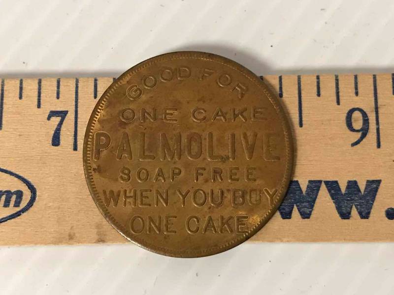 lot 231 image: Vintage Token Palmolive, Good For One Cake