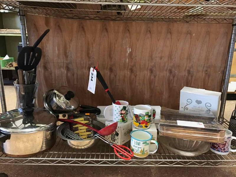 lot 234 image: Revere Ware PotsPans, Kitchen Utensils, Mug, FoodSaver Sealer, Etc.