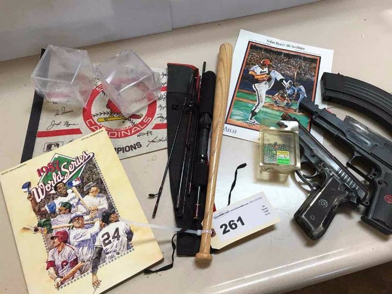 lot 261 image: Venture Infinity 46 Break Down Fishing Rod, Baseball Souvenirs, BB Gun, Airsoft