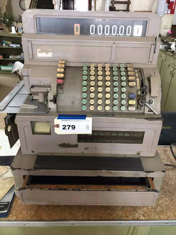 lot 279 image: Vintage National Cash Register & Manuals