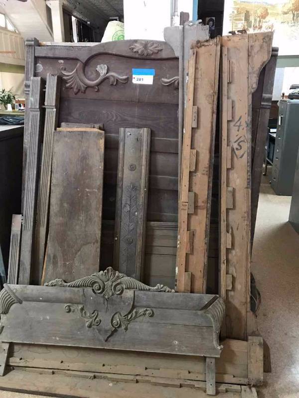 lot 281 image: Parts & Pieces Projects  Antique Headboards, Footboard, Rails