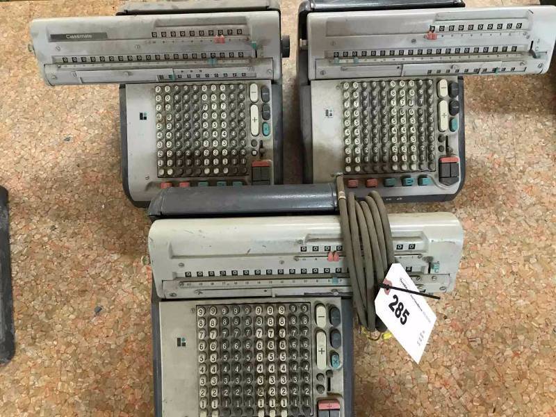 lot 285 image: (3) Vintage Monroe Adding Machines