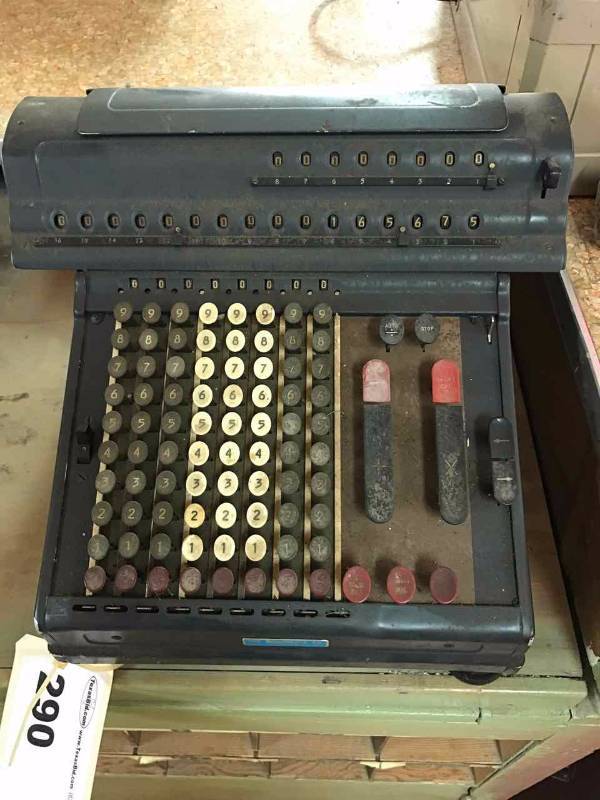 lot 290 image: Vintage Adding Machine (black)