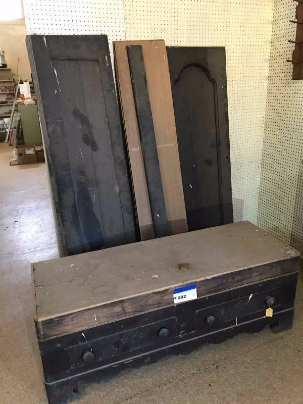 lot 292 image: Antique Wardrobe (needs much repair)