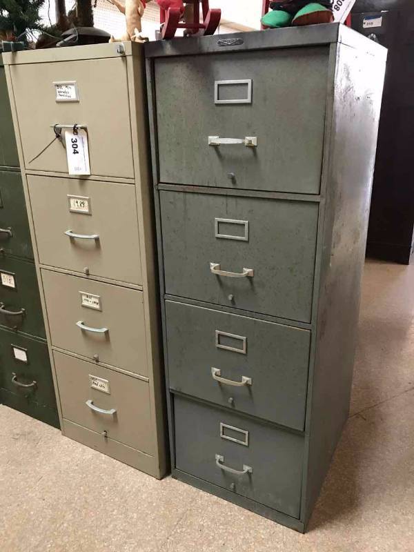 lot 304 image: (2) File Cabinets Four Drawer Legal