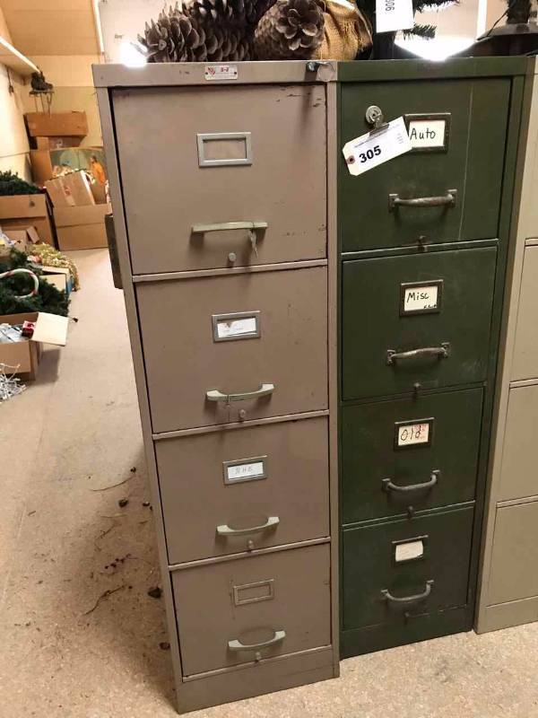 lot 305 image: (2) File Cabinets Four Drawer Standard Size