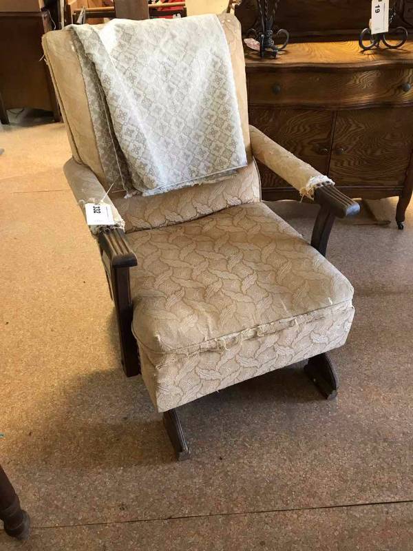 lot 332 image: Antique Rocker (need recovering)