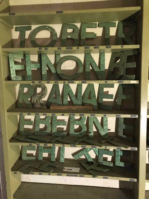 lot 359 image: Letters (from Parade Floats)