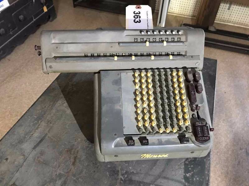 lot 363 image: Vintage Monroe Adding Machine (gray)