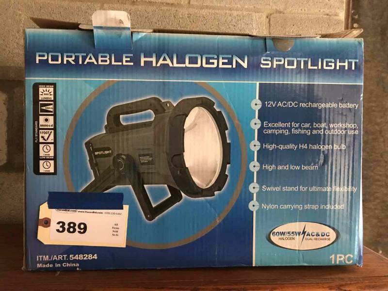 lot 389 image: Portable Halogen Spotlight, 12V, ACDC