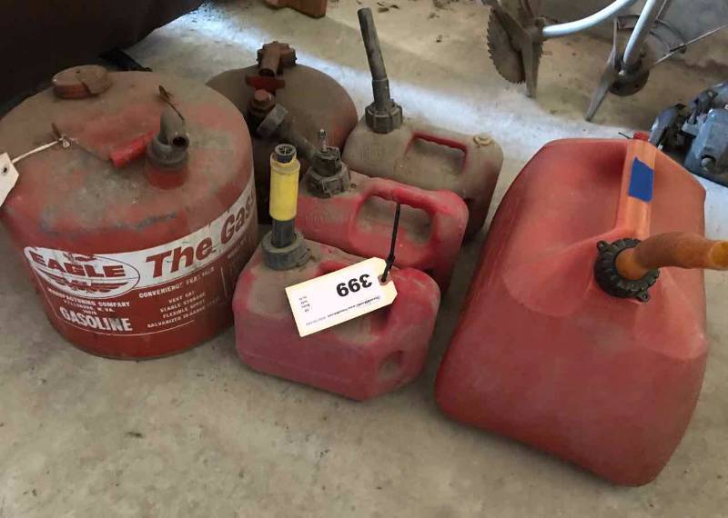 lot 399 image: Asst. Gas Cans