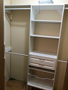 lot 6 image: White Laminate Closet System (you dismantledisassemble)