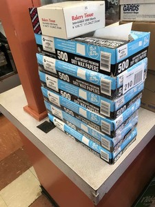 lot 210 image: Dry Wax Papers and Bakery Tissues