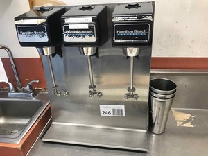 lot 246 image: Hamilton Beach Commercial Triple Head Mixer with 3 Cups